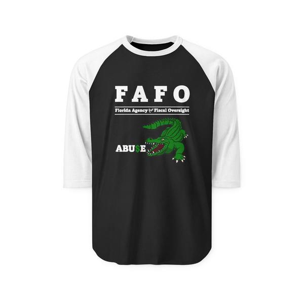 FAFO Unisex Three-Quarter Sleeve Raglan Shirt, Casual Wear, Gift for Friends, Sports Fans, Unique Design, Graphic Tee