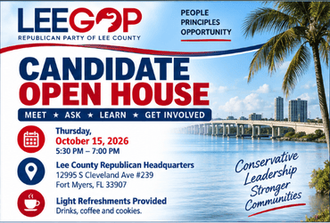 Lee GOP Republican Candidate Open House event flyer